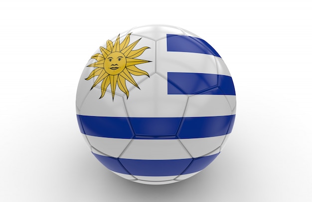 Soccer ball with Uruguay flag