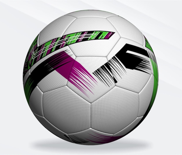 A soccer ball with the word " play " on it