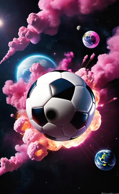 a soccer ball with the word soccer on it