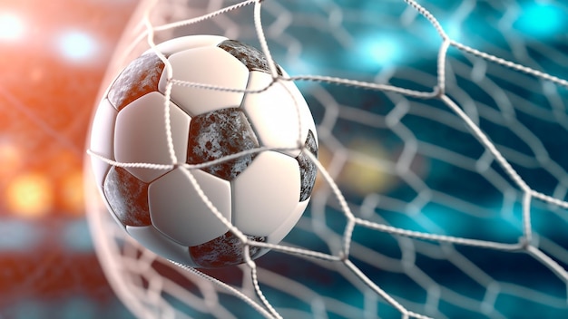 The soccer ball zooms into the rival net triumphant goal Generative AI