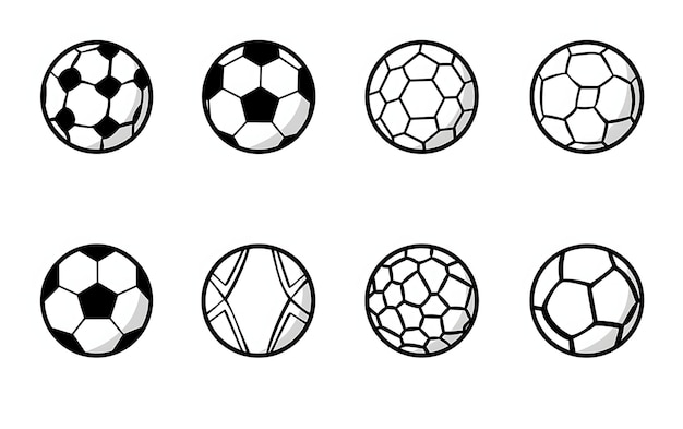 Photo soccer balls are lined up in a row one of which has the number 3 on it