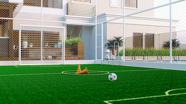 Soccer, basketball and volleyball court for homes and hotels