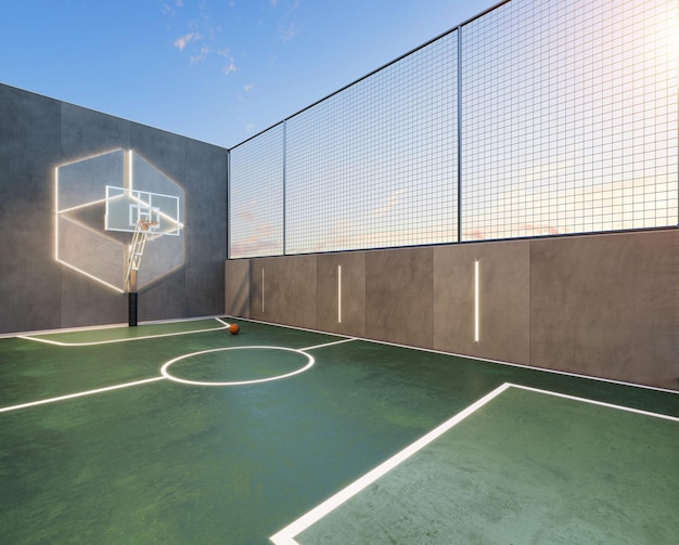 Soccer, basketball and volleyball court for homes and hotels