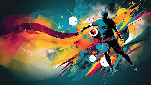 Soccer colorful background with copy space