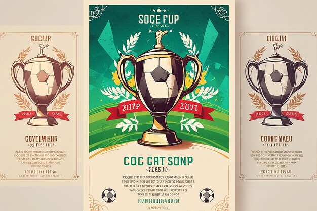 Photo soccer cup invitation poster design