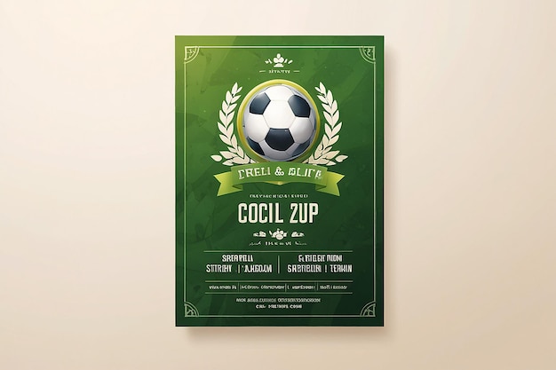 Photo soccer cup invitation poster design