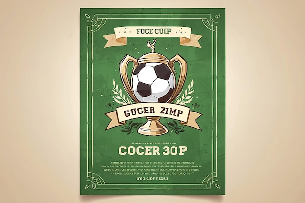 Photo soccer cup invitation poster design