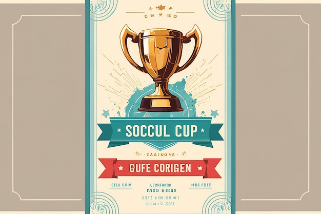 Photo soccer cup invitation poster design