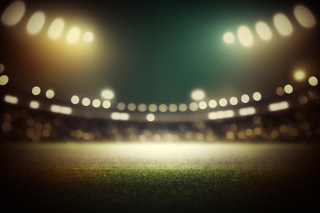 Soccer field and the bright lights background