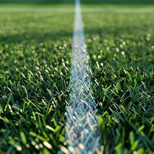 Photo soccer field with a line that says quot stop quot on it