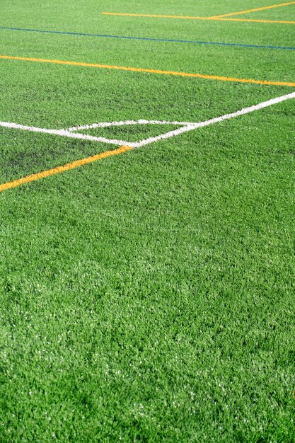 Soccer field with a new artificial turf field