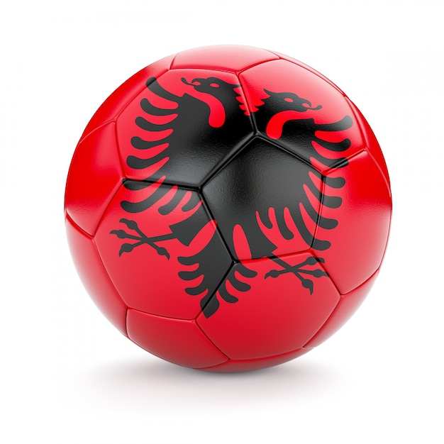 Soccer football ball with Albania flag