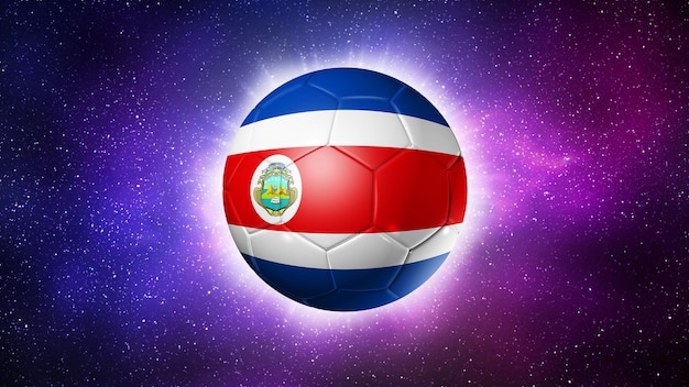 Soccer football ball with Costa Rica flag Space background Illustration