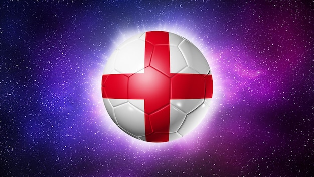 Soccer football ball with England flag Space background Illustration