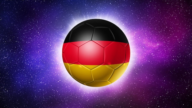 Soccer football ball with Germany flag Space background Illustration