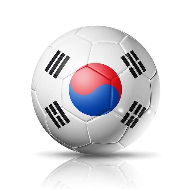 Soccer football ball with south Korea flag Illustration