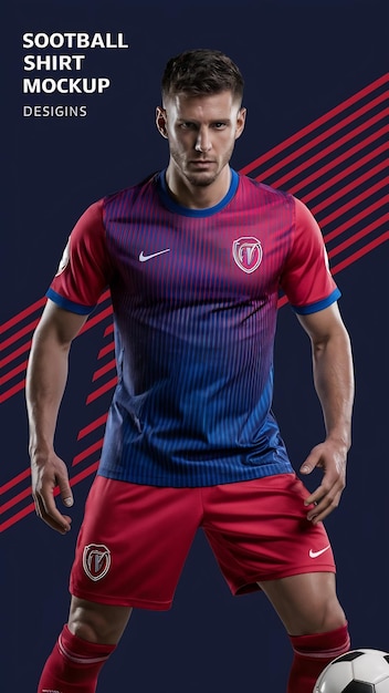 Photo a soccer football shirt and shorts mockup design template