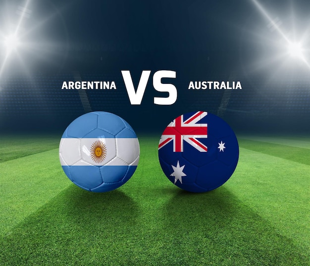 Soccer matchday template. Argentina vs Australia Match day template.