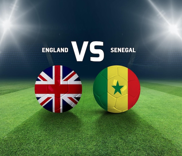 Soccer matchday template. England vs Senagal Match day template.