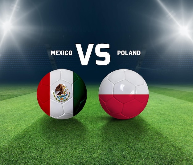 Soccer matchday template. Mexico vs Poland Match day template.