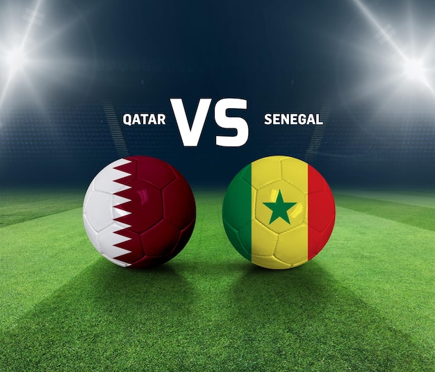 Soccer matchday template Qatar vs Senegal Match day template