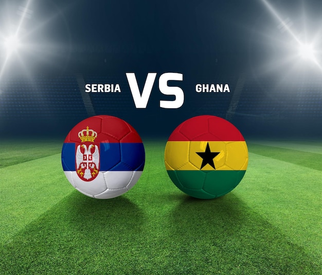 Soccer matchday template. Serbia vs Ghana Match day template.