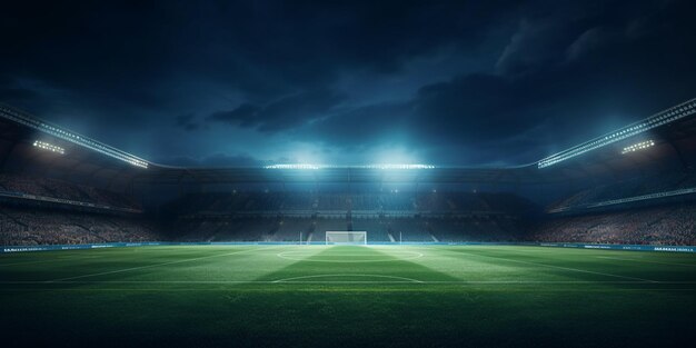 The soccer stadium at midnight with AI generated