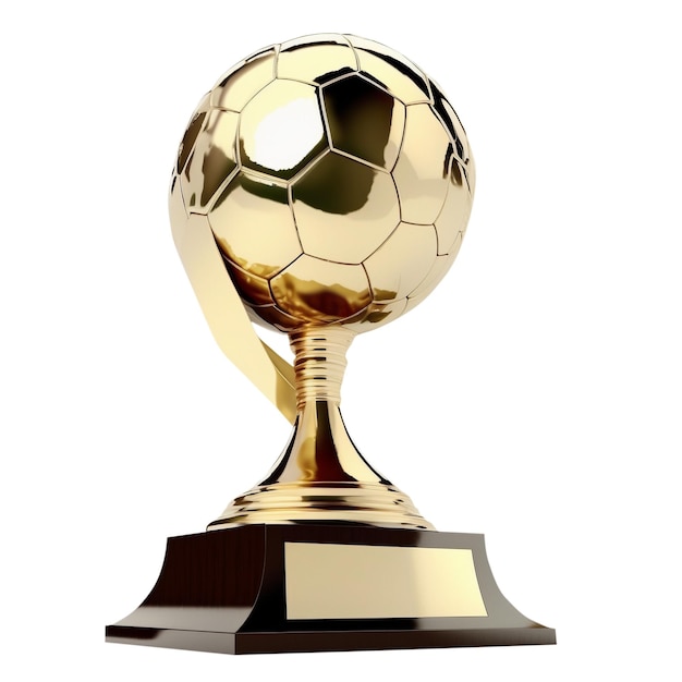 Soccer trophy cup isolated on white background