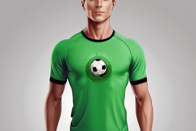 Photo soccer tshirt design slimfitting with round neck vector illustration