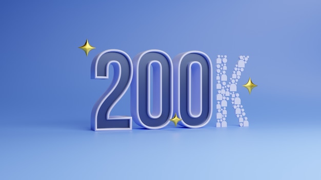 Photo social media 200k followers subscribers thank you banner