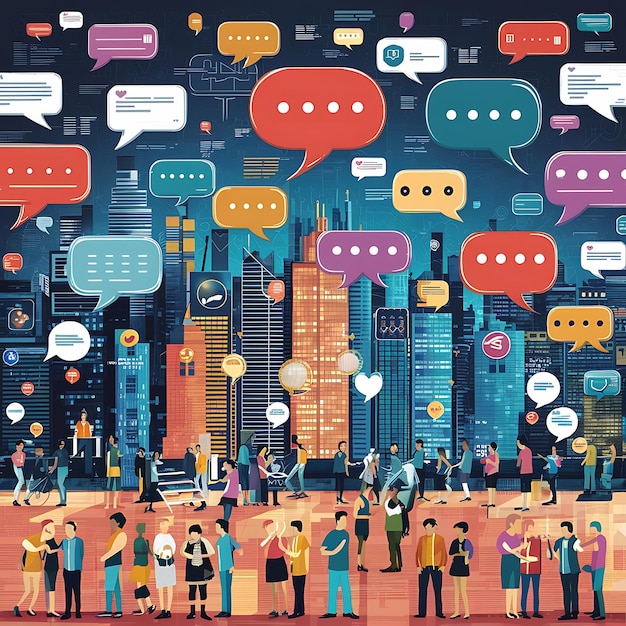 Social Media Engagement Takes Flight in a Vibrant Digital Cityscape