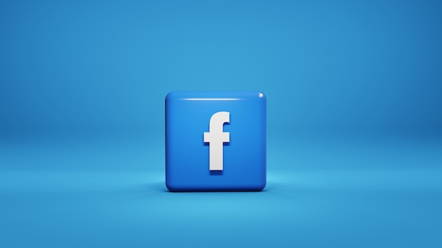 Photo social media facebook logo 3d illustration