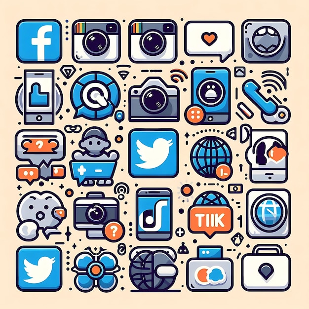 Social media icon vector