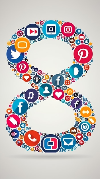 Social Media Icons Forming Infinity Symbol Representing Endless Connection