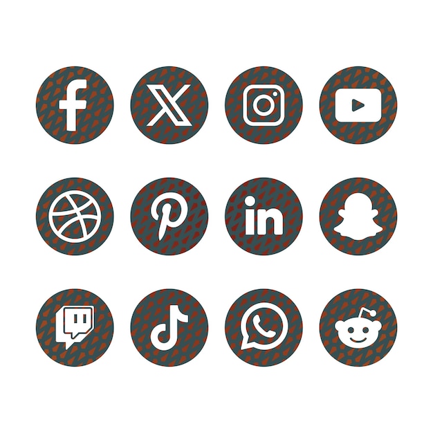 Photo social media icons logo with x x icon instagram tiktok youtube google whatsapp reddit snap