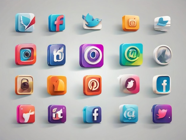 social media icons social media logo 3d facebook instagram youtube whatsapp twitter icon 3d