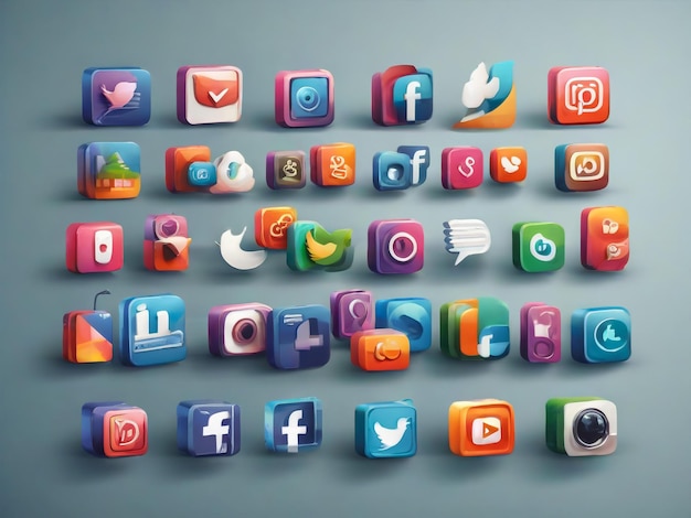 social media icons social media logo 3d facebook instagram youtube whatsapp twitter icon 3d