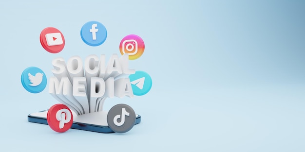 Social media instagram digital marketing concept 3d rendering