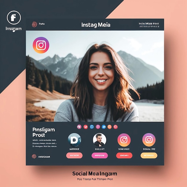 Photo social media instagram post template