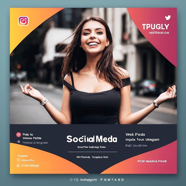 Photo social media instagram post template