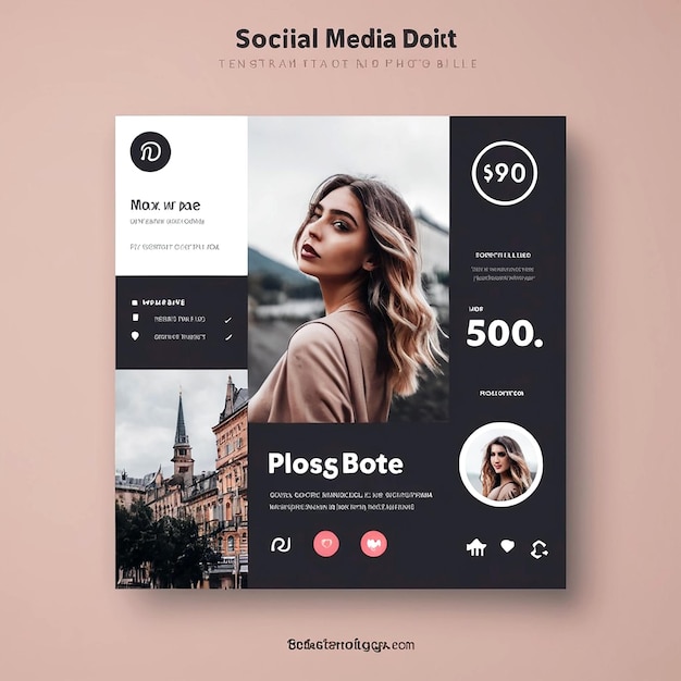 Photo social media instagram post template