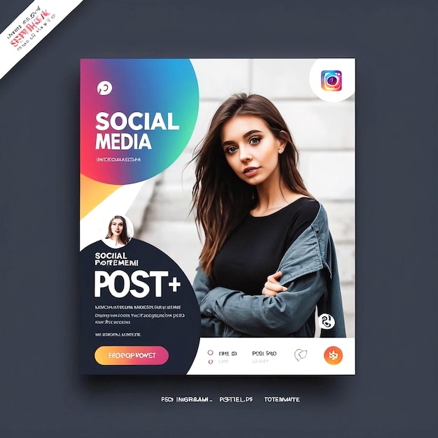 Photo social media instagram post template