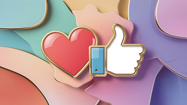 Photo social media like and heart icons background vector illustration