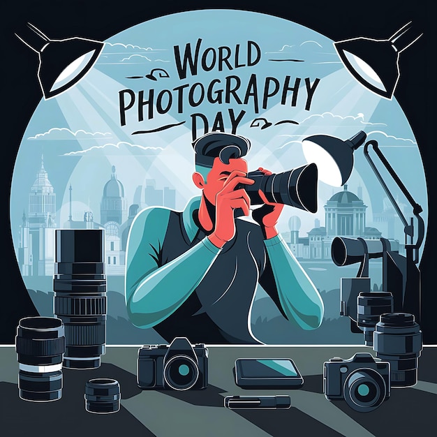 social media post template design for world photography day