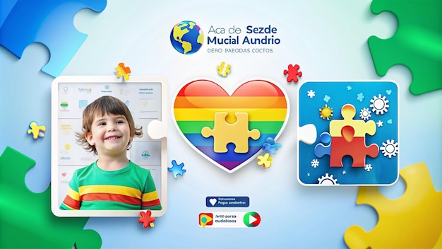 Social media post on world autism awareness day in portuguese brazil