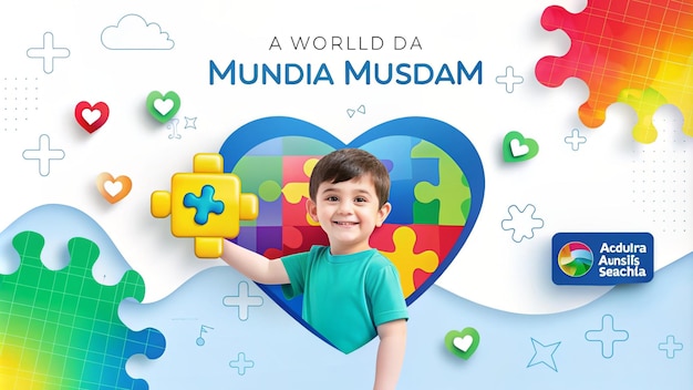 Photo social media post on world autism awareness day in portuguese brazil