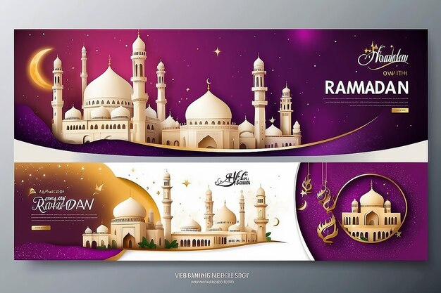 Photo social media and web banner design ramadan web and social media post banner design