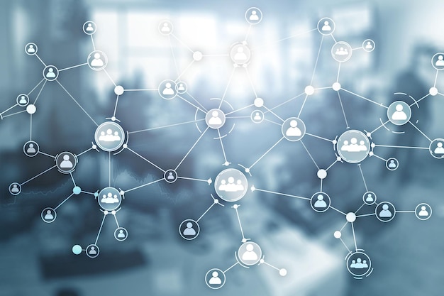 Social network structure Icon people Business connections concept