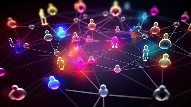 Social networking concept Generative Ai