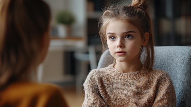 Photo social worker providing emotional support to young girl